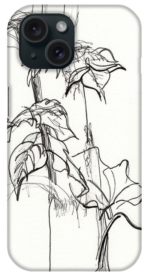Black And White iPhone Case featuring the drawing Trust Tree by Tammy Nara