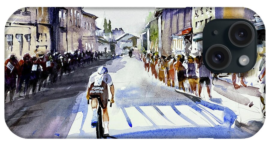 Le Tour De France iPhone Case featuring the painting TT for Ben O'Connor by Shirley Peters