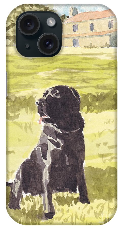 Labrador Retriever iPhone Case featuring the painting Tucker at Goshen Farm by Maryland Outdoor Life