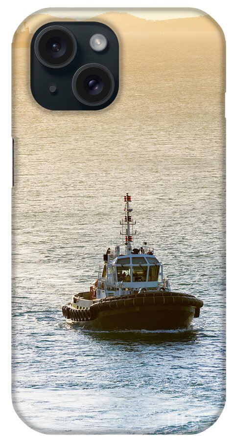 Black iPhone Case featuring the photograph Tug Boat by THP Creative