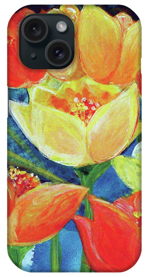 Tulips iPhone Case featuring the painting Tulips Are Joy by Ashleigh Dyan Bayer