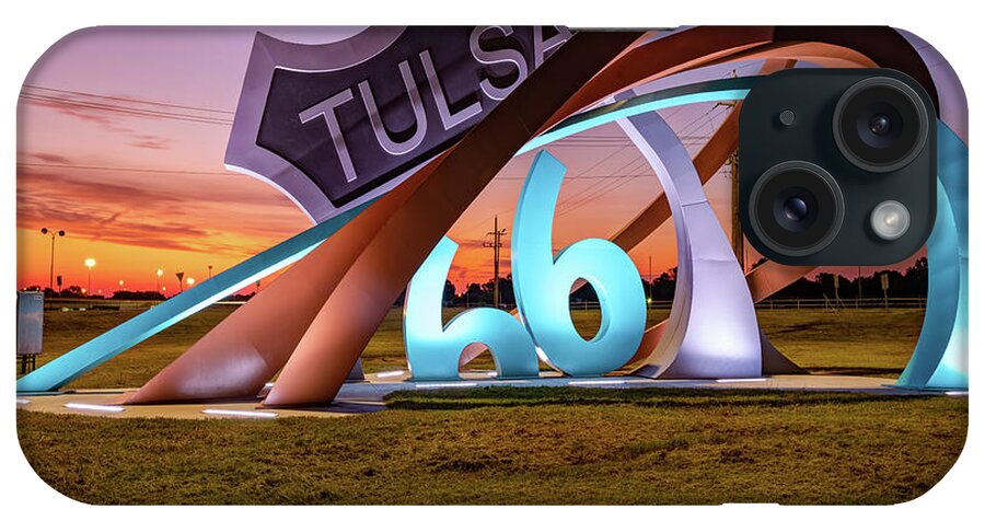 Tulsa Oklahoma iPhone Case featuring the photograph Tulsa's Route 66 Rising at Dawn by Gregory Ballos