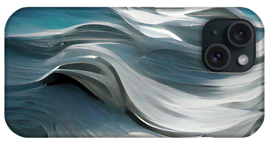 Digitalart iPhone Case featuring the painting Turbulent Sea by Bonnie Bruno