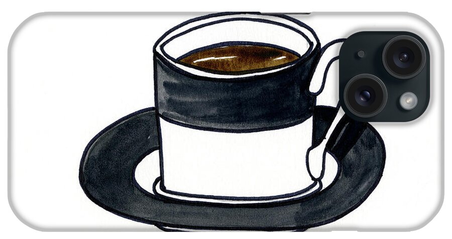 Turkish Coffee Two A Pen & Ink Watercolor Painting By Norma Appleton iPhone Case featuring the painting Turkish Coffee Two by Norma Appleton
