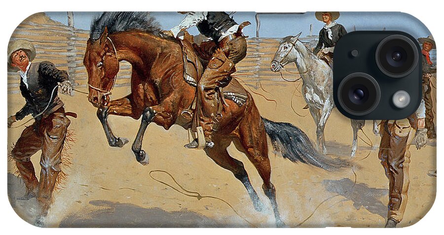 Turn Him Loose iPhone Case featuring the painting Turn Him Loose by Frederic Remington