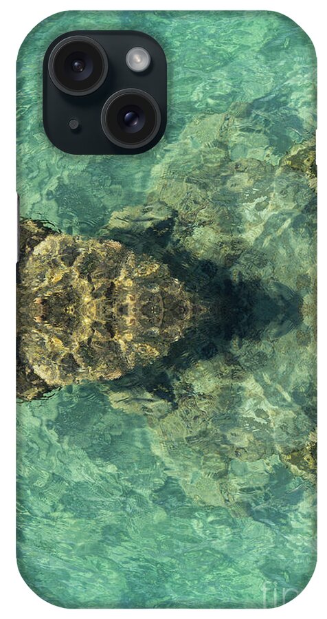 Turquoise iPhone Case featuring the digital art Turquoise sea water and rocks by Adriana Mueller