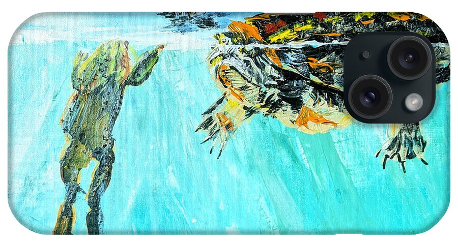 Atahensic iPhone Case featuring the painting Turtle Island by Echoing Multiverse