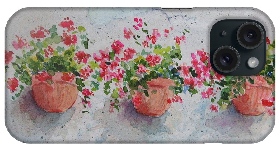 Florals iPhone Case featuring the painting Tuscan Flowers by Mary Ellen Mueller Legault