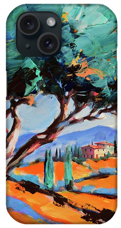 Tuscany iPhone Case featuring the painting Tuscan Village Arbor by Elise Palmigiani