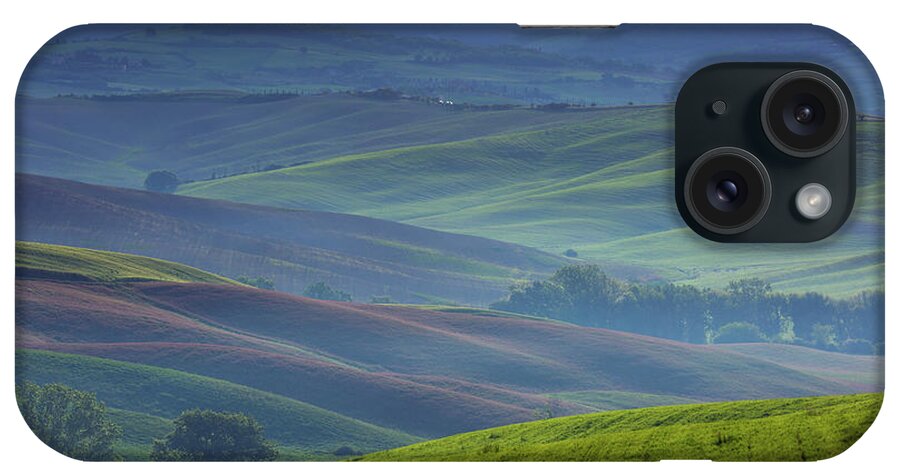 Background iPhone Case featuring the photograph Tuscany foggy morning hill landscape by Mikhail Kokhanchikov