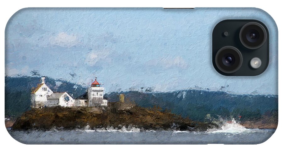 Lighthouse iPhone Case featuring the digital art Tvistein lighthouse by Geir Rosset