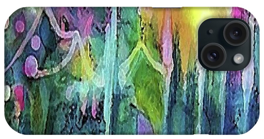 Abstract Expressionism iPhone Case featuring the painting Twilight into Dawn by Jean Batzell Fitzgerald