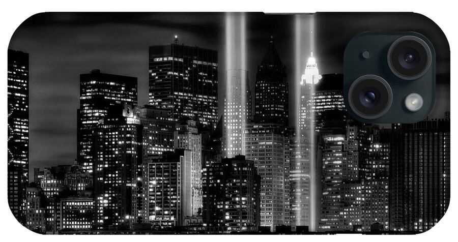 New York iPhone Case featuring the photograph Twin Beams LRBW by Michael Damiani
