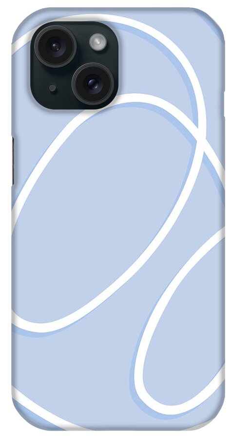 Nikita Coulombe iPhone Case featuring the painting Twin Soul 1 in blue by Nikita Coulombe