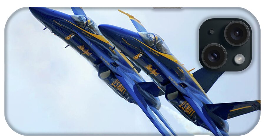 Blue Angels iPhone Case featuring the photograph Two Blue Angels In Formation by Gigi Ebert
