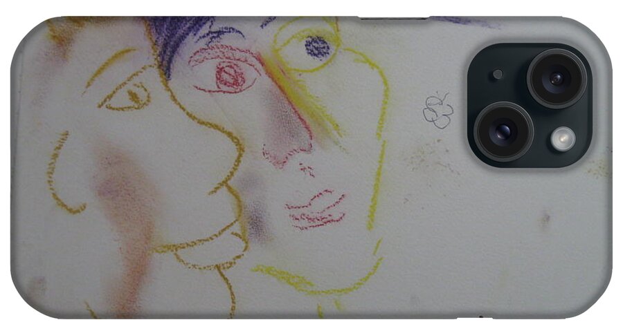  iPhone Case featuring the drawing Two Faces by AJ Brown
