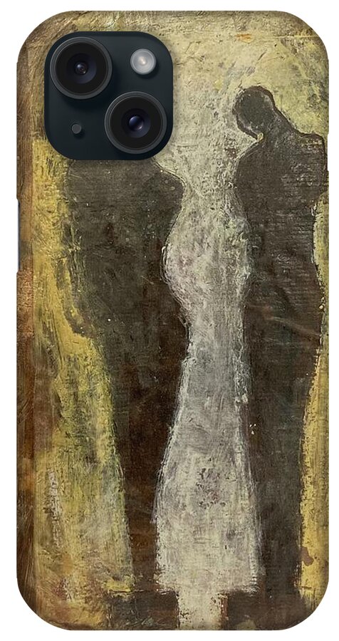 Wax iPhone Case featuring the painting Two figures in the dorway by David Euler