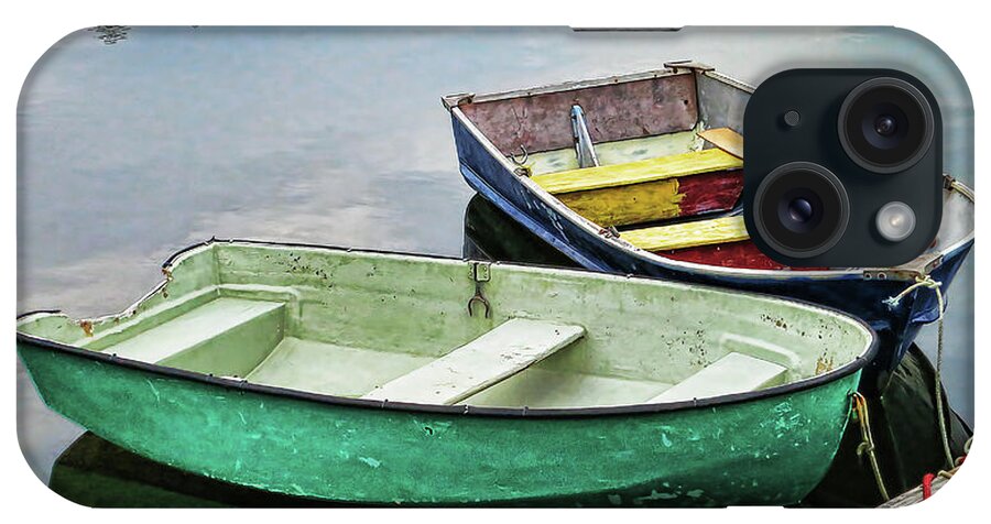 Two iPhone Case featuring the photograph Two rowboats in Nova Scotia by Tatiana Travelways