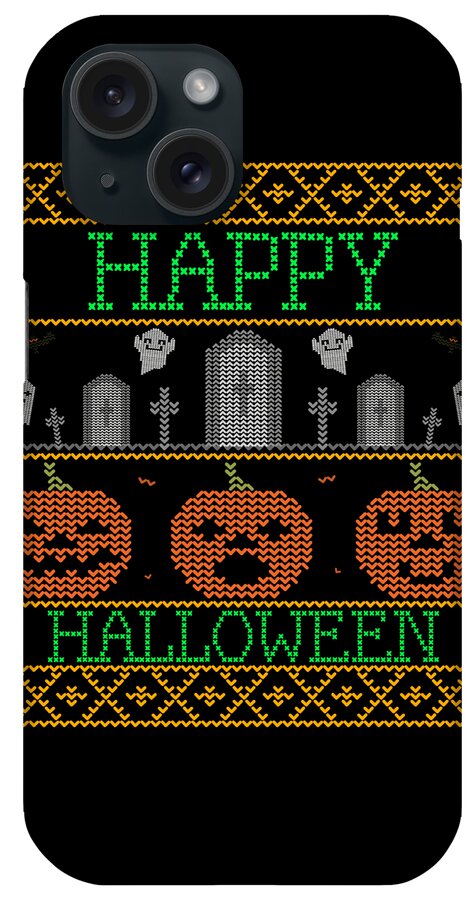 Cool iPhone Case featuring the digital art Ugly Halloween Sweater by Flippin Sweet Gear