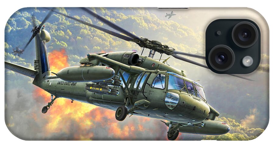 Uh-60 iPhone Case featuring the digital art UH-60 Blackhawk by Stu Shepherd