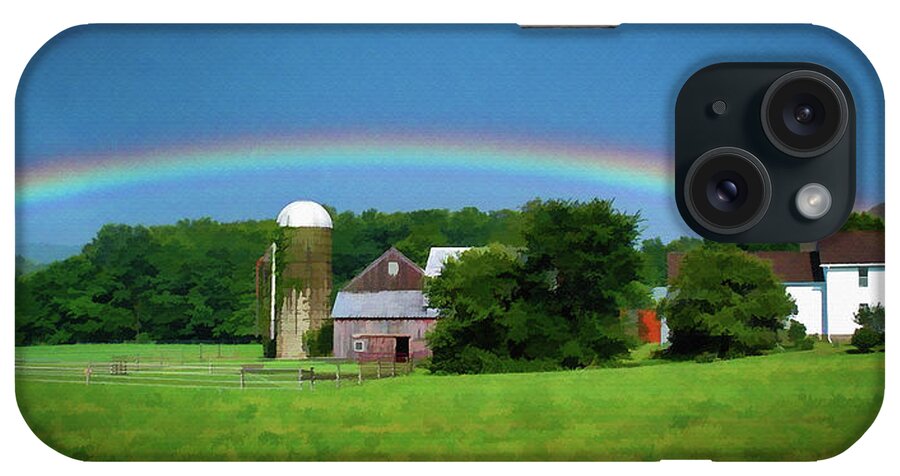 Lisa iPhone Case featuring the digital art Under the Rainbow by Monroe Payne