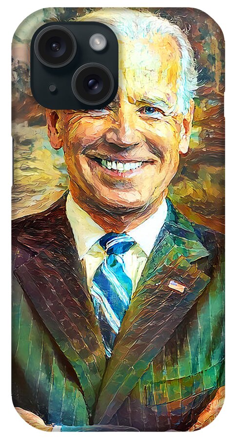 Wingsdomain iPhone Case featuring the photograph United States 46th President Joe Biden 20210207 v2 by Wingsdomain Art and Photography