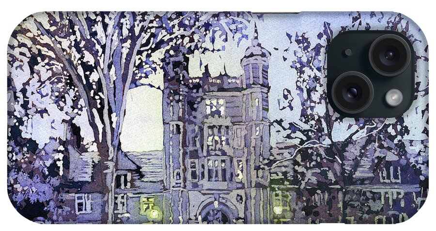 Ann Arbor iPhone Case featuring the painting University of Michigan Law Library- Ann Arbor by Ryan Fox