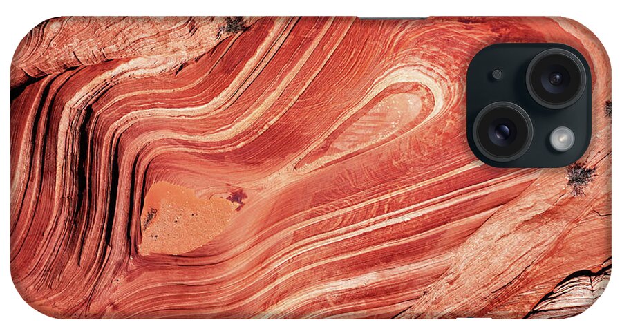 2021- iPhone Case featuring the photograph Unknown Sandstone Wave - Close Up Aerial by Alex Mironyuk