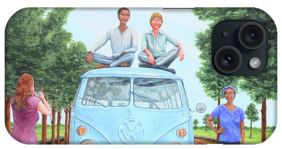 Kombi iPhone Case featuring the painting Us and the Kombi by Aicy Karbstein