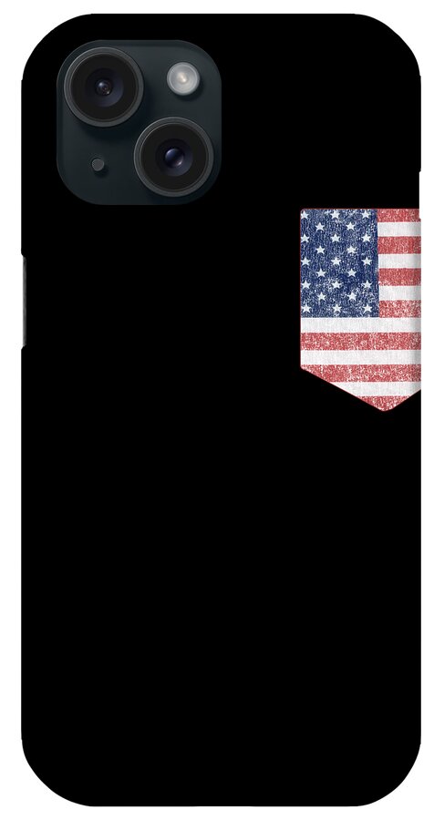 Funny iPhone Case featuring the digital art US Pocket Flag Patriotic by Flippin Sweet Gear