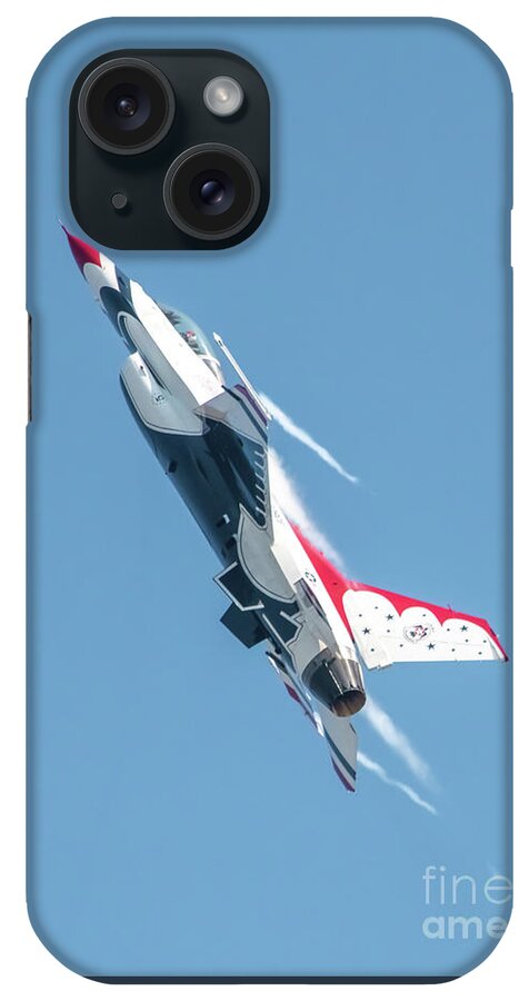 Thunderbirds iPhone Case featuring the photograph USAF Thunderbirds Lead Solo #5 Vapor Trail by Jeff at JSJ Photography