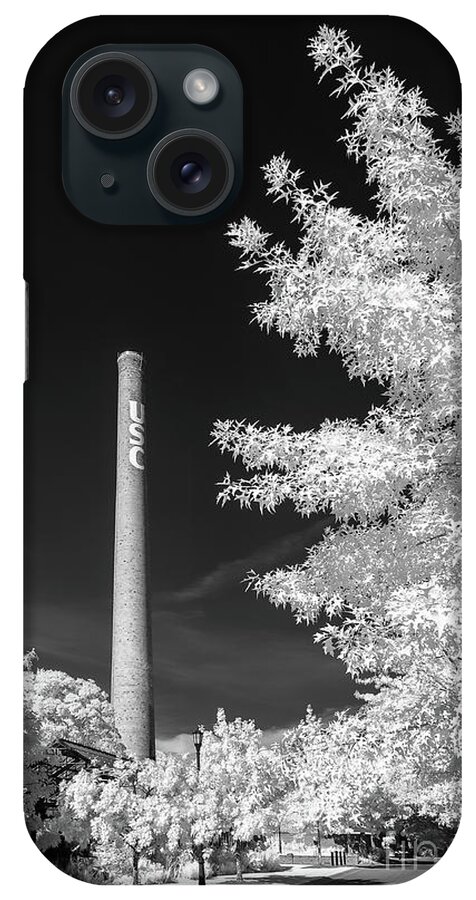 2016 iPhone Case featuring the photograph USC Smokestack B and W by Charles Hite