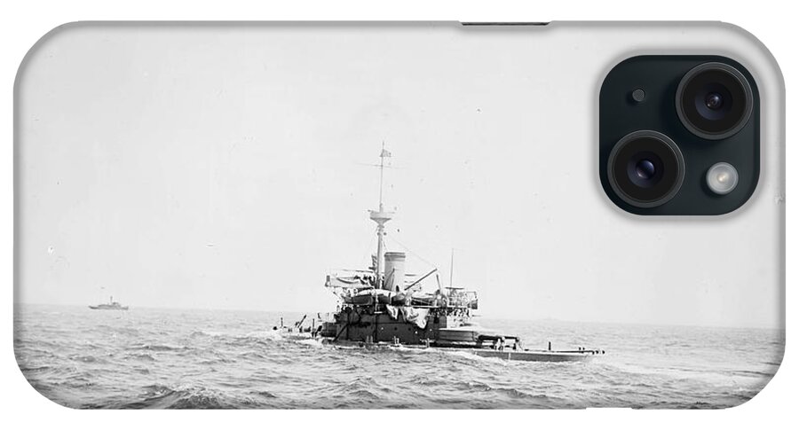 Uss Terror (m-4) During Speed Trials 1890-1901 iPhone Case featuring the painting USS Terror by Artistic Rifki