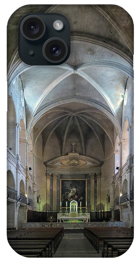 Uzes Cathedral iPhone Case featuring the photograph Uzes Cathedral Interior by Dave Mills
