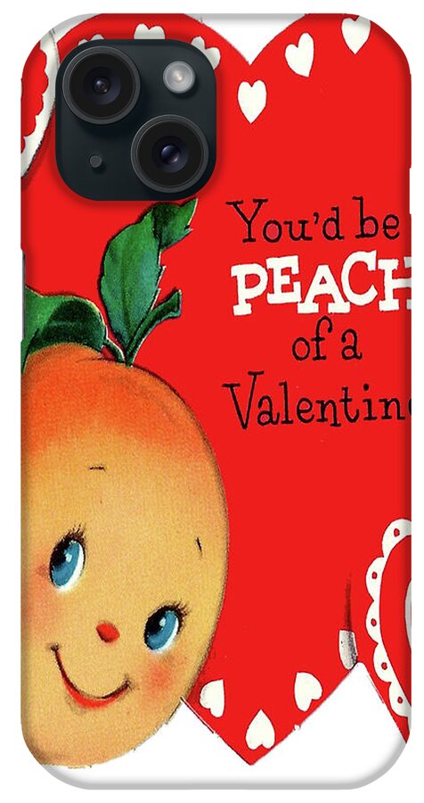 Peach iPhone Case featuring the digital art Valentine Peach by Long Shot