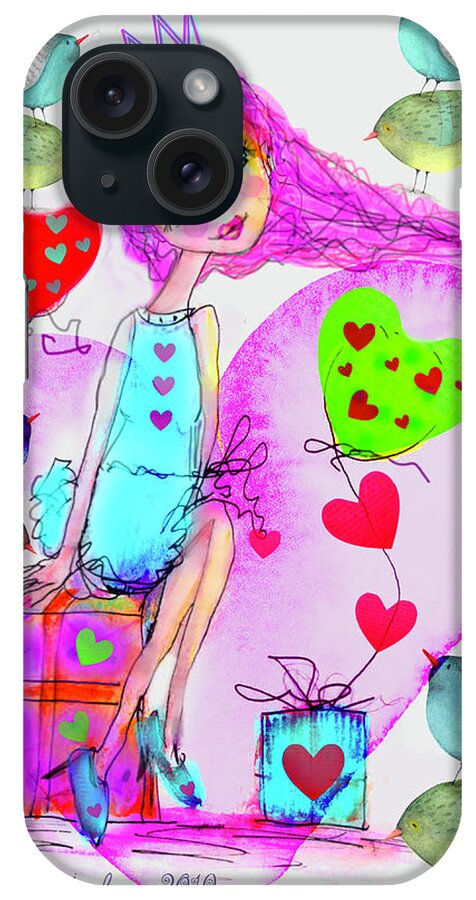 Valentines iPhone Case featuring the digital art Valentine Surprises by Kari Nanstad