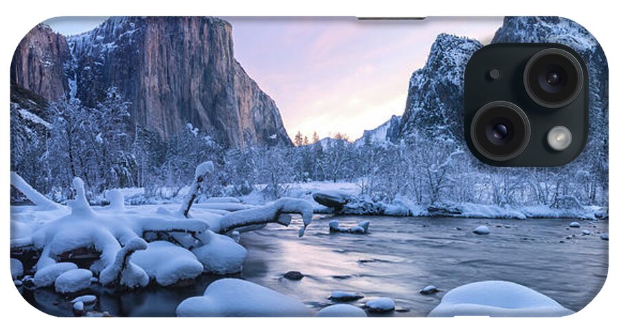 Destinations iPhone Case featuring the photograph Valley Winter Dawn Pano by Jonathan Nguyen