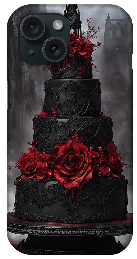 Vampire Wedding Cake iPhone Case featuring the photograph Vampire Wedding Cake I by Cate Franklyn