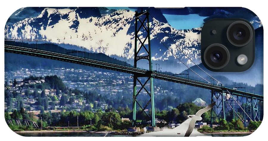 Vancouver iPhone Case featuring the digital art Vancouver North by Norman Brule