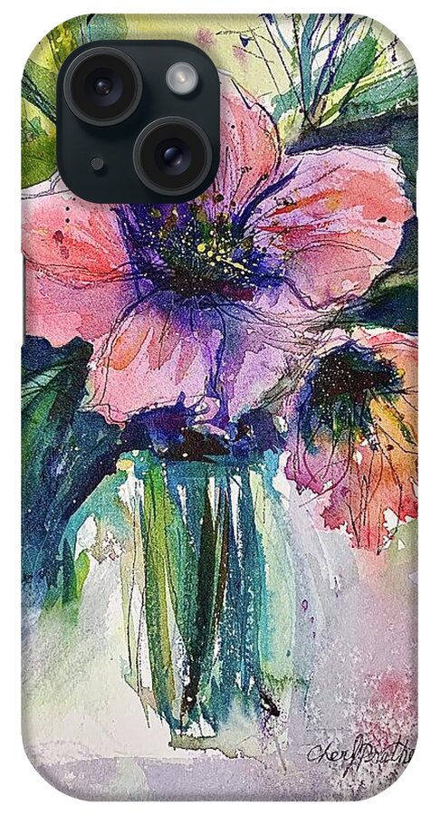 Florals iPhone Case featuring the painting Vase of Flowers by Cheryl Prather