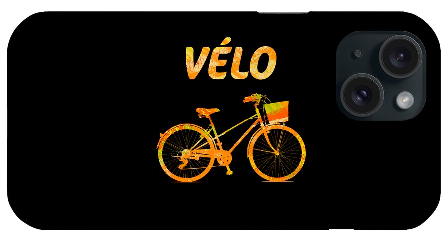 Vélo Bicycle Graphic iPhone Case featuring the digital art Velo Bicycle Graphic by Nancy Merkle