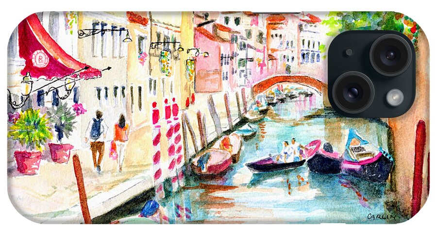 Venice iPhone Case featuring the painting Venice Canal Boscolo Venezia by Carlin Blahnik CarlinArtWatercolor