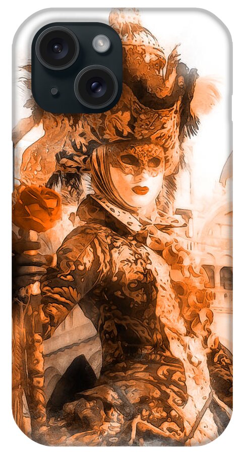 Venice Carnival iPhone Case featuring the painting Venice Carnival - 01 by AM FineArtPrints