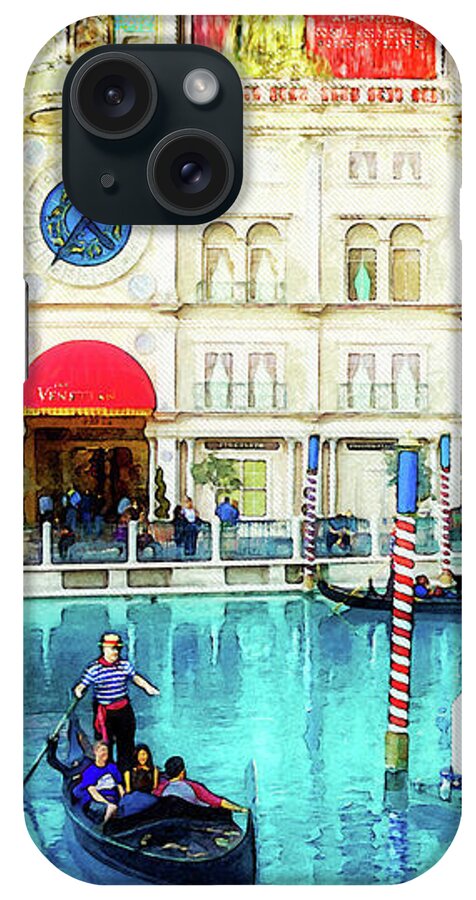 Venetian iPhone Case featuring the mixed media Venice in Las Vegas by Tatiana Travelways