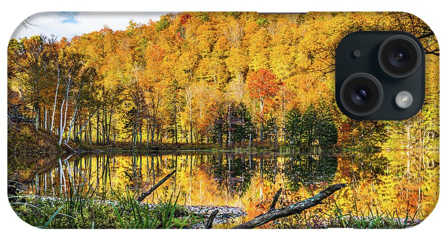 Fall iPhone Case featuring the photograph Vermont Autumn at Black Pond-2 by Ron Long Ltd Photography