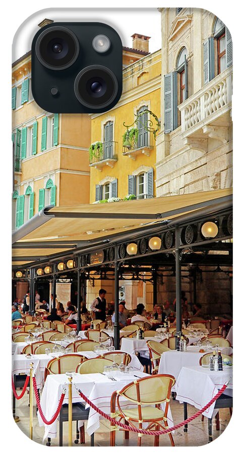 Verona iPhone Case featuring the photograph Verona Italy Restaurante 8516 by Jack Schultz