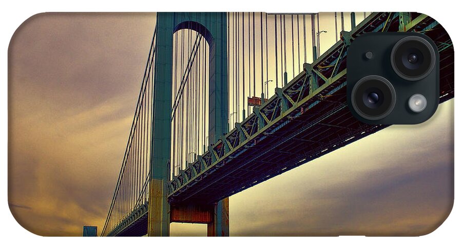 Brooklyn iPhone Case featuring the photograph Verrazano Bridge - NYC by Louis Dallara
