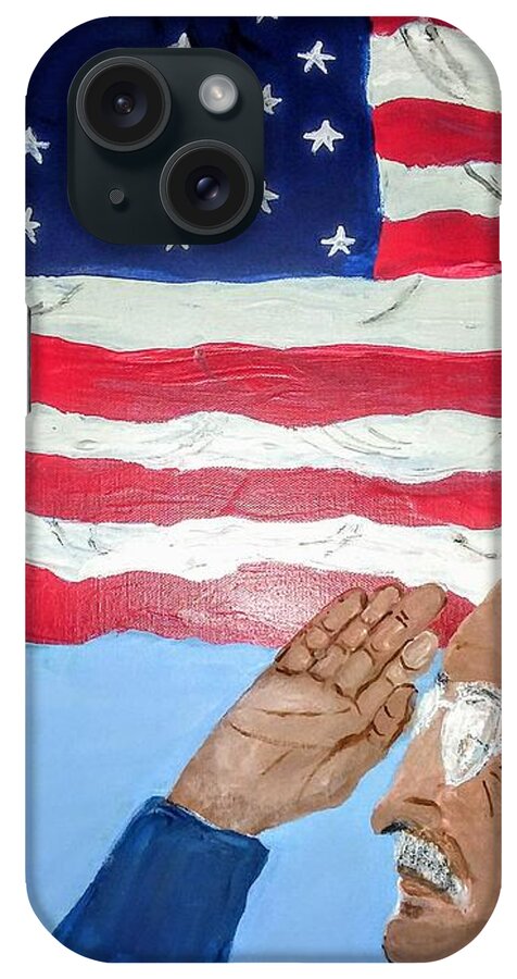 Veteran's Salute iPhone Case featuring the painting Veteran's Salute by Seaux-N-Seau Soileau