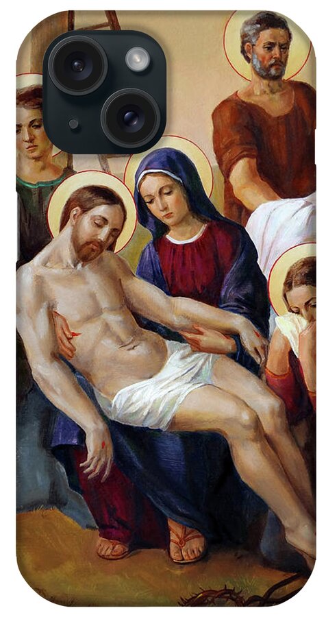 Via Dolorosa iPhone Case featuring the painting Via Dolorosa - Way Of The Cross - 13 by Svitozar Nenyuk