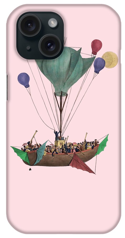 Ballon iPhone Case featuring the digital art Victorian Fantasy Hot Air Balloon by Madame Memento